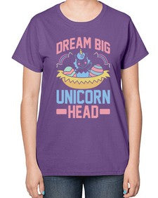 dream big unicorn head 98# - unicorn-  Ladies T-Shirt