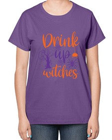 drink up witches 40# - witch-  Ladies T-Shirt