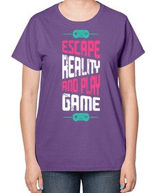 escape reality and play 80# - video games-  Ladies T-Shirt