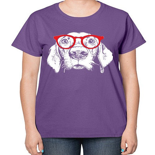 glass dog 145# - dogs-  Ladies T-Shirt