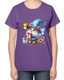 gnome with butterfly 03# - gnome-  Ladies T-Shirt