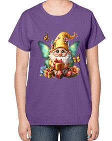 gnome with butterfly 07# - gnome-  Ladies T-Shirt
