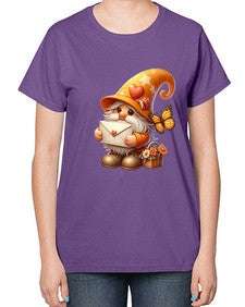 gnome with butterfly 09# - gnome-  Ladies T-Shirt