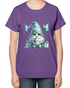 gnome with butterfly 10# - gnome-  Ladies T-Shirt