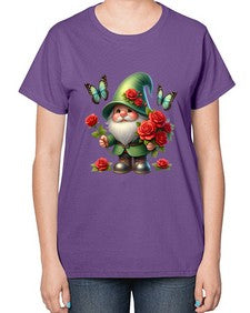gnome with butterfly 11# - gnome-  Ladies T-Shirt