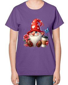 gnome with butterfly 12# - gnome-  Ladies T-Shirt