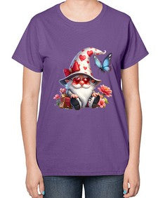 gnome with butterfly 13# - gnome-  Ladies T-Shirt