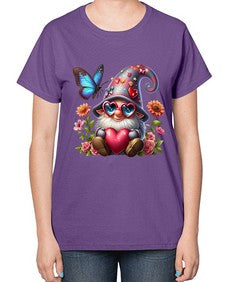 gnome with butterfly 17# - gnome-  Ladies T-Shirt