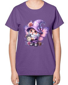 gnome with butterfly 18# - gnome-  Ladies T-Shirt