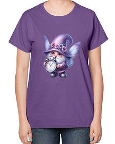 gnome with butterfly 23# - gnome-  Ladies T-Shirt