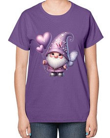 gnome with butterfly 25# - gnome-  Ladies T-Shirt