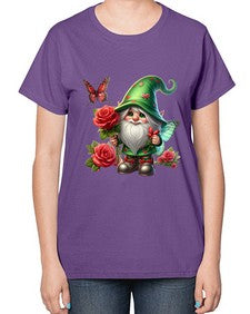 gnome with butterfly 26# - gnome-  Ladies T-Shirt