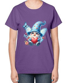 gnome with butterfly 28# - gnome-  Ladies T-Shirt