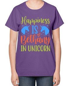 happiness is bethany in unicorn 165# - unicorn-  Ladies T-Shirt