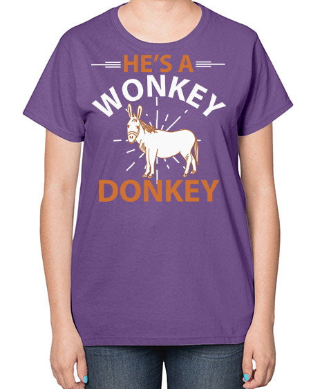 he’s a wonky donkey Style 4# - donkey-  Ladies T-Shirt