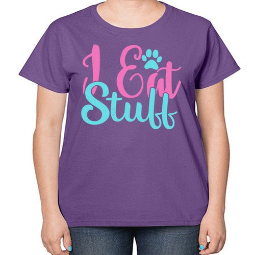 i eat stuff Style 82# - dogs-  Ladies T-Shirt