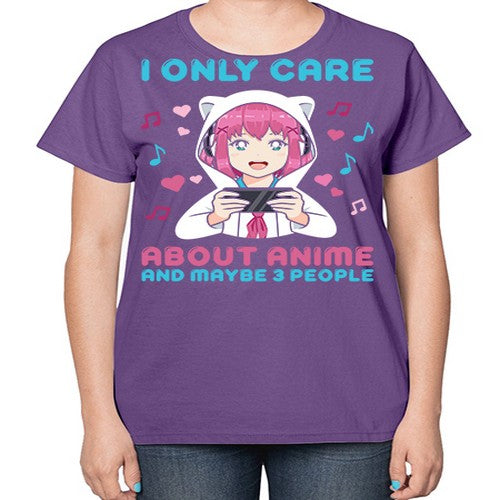 i only care about anime and maybe people234# - anime-  Ladies T-Shirt