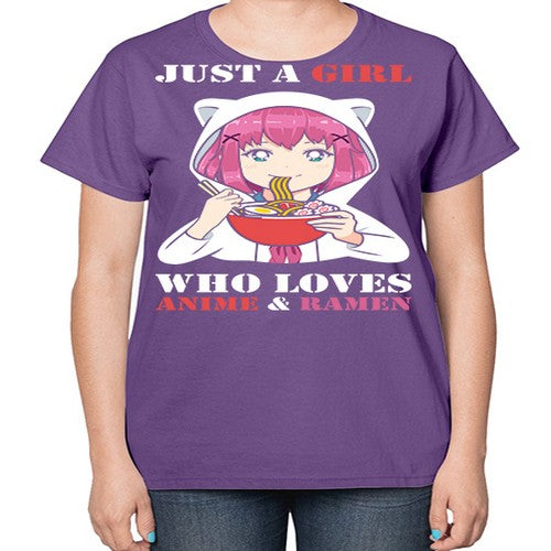 just a girl who loves anime and ramen258# - anime-  Ladies T-Shirt