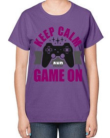 keep calm and game on 132# - video games-  Ladies T-Shirt