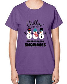 kindergarten snowmies 434# - kindergarten-  Ladies T-Shirt