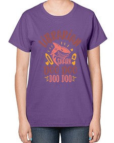 librarian shark doo doo 474# - librarian-  Ladies T-Shirt