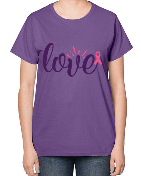 love Style 7# - breast cancer-  Ladies T-Shirt