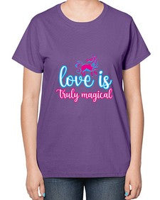 love is truly magical 271# - unicorn-  Ladies T-Shirt