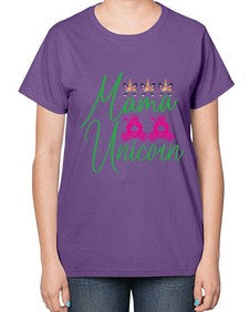 mama unicorn 288# - unicorn-  Ladies T-Shirt