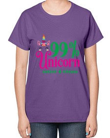 ninety nine percent unicorn 325# - unicorn-  Ladies T-Shirt
