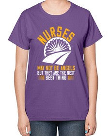 nurses may not be angels Style 1248# - nurse-  Ladies T-Shirt
