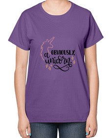 obviously a unicorn 334# - unicorn-  Ladies T-Shirt