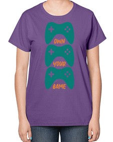 own your game 143# - video games-  Ladies T-Shirt