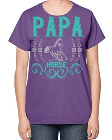 papa horse Style 26# - horse-  Ladies T-Shirt