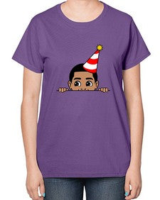 peekaboo afro birthday boy 21# - black boys or men-  Ladies T-Shirt