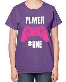 player one 147# - video games-  Ladies T-Shirt