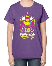 reading is magical 366# - unicorn-  Ladies T-Shirt