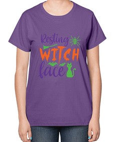 resting witch face 25# - witch-  Ladies T-Shirt