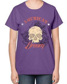 skullrose 1070# - skull and bones-  Ladies T-Shirt
