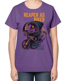 source reaper as biker 1102# - art pop art-  Ladies T-Shirt