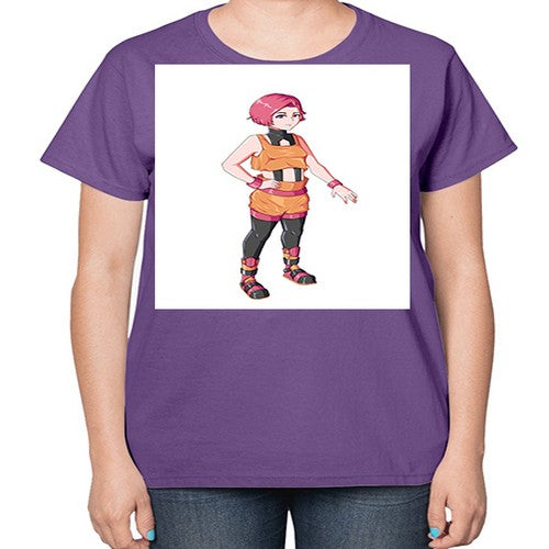 street girl wear orange outfit16# - anime-  Ladies T-Shirt