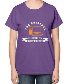 the original computer print delete 12# - computer-  Ladies T-Shirt