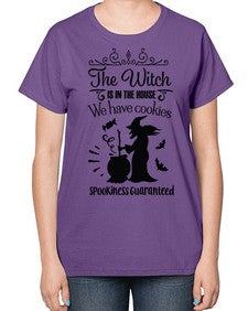the witch is in the house sign 20# - witch-  Ladies T-Shirt