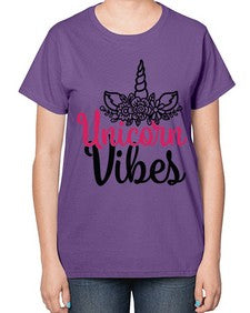 unicorn vibes 512# - unicorn-  Ladies T-Shirt