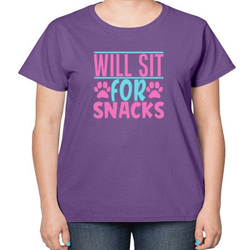 will sit for snacks Style 57# - dogs-  Ladies T-Shirt