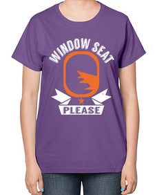 window seat please  51# - airplane-  Ladies T-Shirt