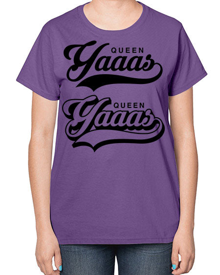 yaaas queen script 6# - black words and phrases-  Ladies T-Shirt