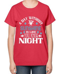 A day without sunshine is like you know night 2# - funny-  Ladies T-Shirt