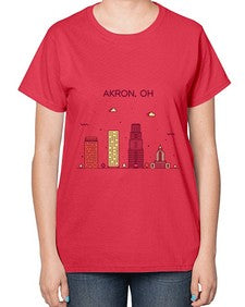 AkronOH 285# - cities-  Ladies T-Shirt
