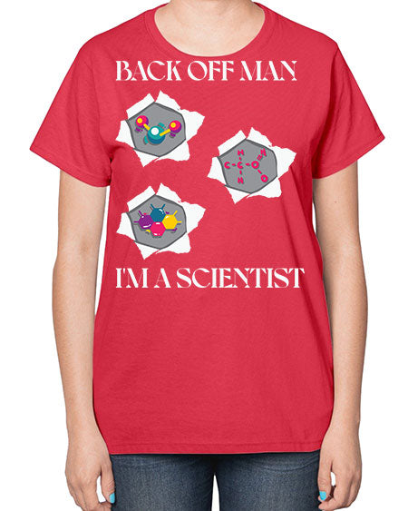 BackOffManImAScientistSkinite Scientist Skinite 289# - general science-  Ladies T-Shirt