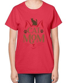Cat Mom Style 6# - cats-  Ladies T-Shirt